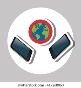Smartphone design. technology icon. online concept, vector illustration