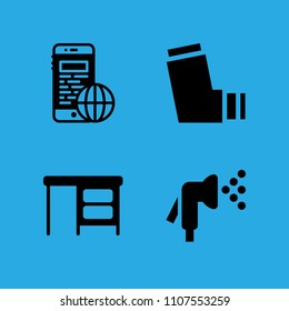 smartphone, desktop, inhaler and watering icons vector in sample icon set for web and graphic design