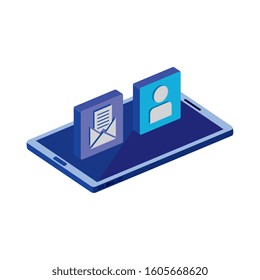 smartphone device with app menu isolated icon vector illustration design