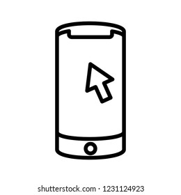 smartphone device with arrow cursor