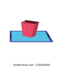 smartphone device with bag shopping
