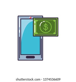 smartphone device with bill dollar