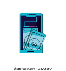 smartphone device with bills dollar