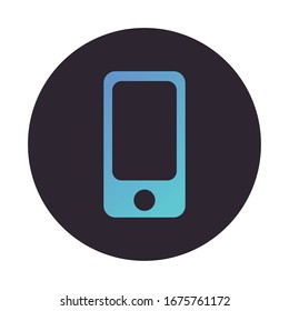smartphone device block style icon vector illustration design