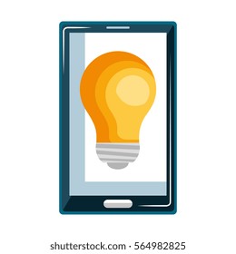 smartphone device with bulb isolated icon