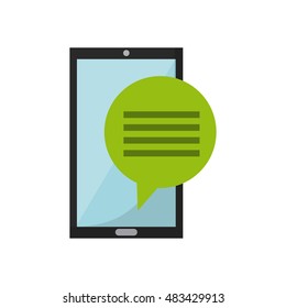 smartphone device with business icon vector illustration design