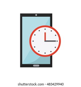 smartphone device with business icon vector illustration design