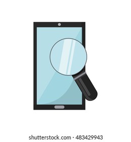 smartphone device with business icon vector illustration design