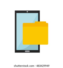 smartphone device with business icon vector illustration design