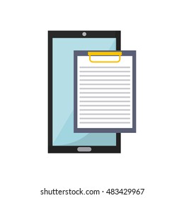 smartphone device with business icon vector illustration design