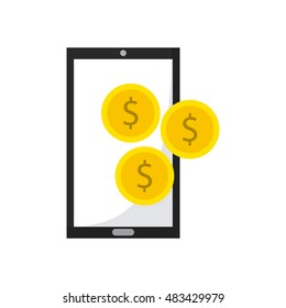 smartphone device with business icon vector illustration design