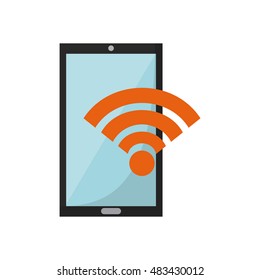 smartphone device with business icon vector illustration design