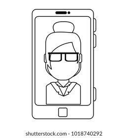 smartphone device with businesswoman