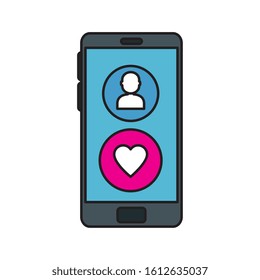 smartphone device with buttons app isolated icon vector illustration design