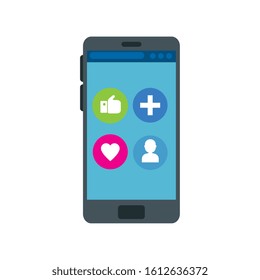smartphone device with buttons app isolated icon vector illustration design