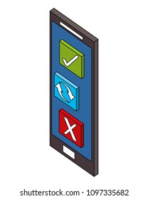 smartphone device with buttons isometric icon