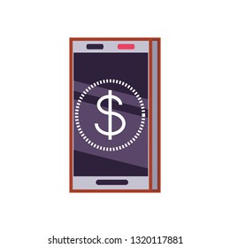smartphone device with coin isolated icon