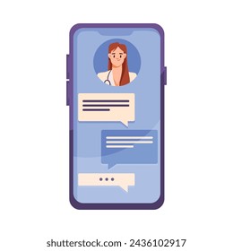 Dispositivo de Smartphone Conectar con el hospital Ilustración vectorial