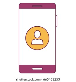 smartphone device with contact isolated icon