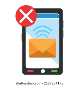 smartphone device with denied symbol isolated