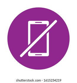 smartphone device with denied symbol vector illustration design