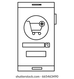 smartphone device with ecommerce app isolated icon