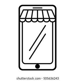 smartphone device ecommerce isolated icon vector illustration design