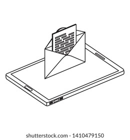 smartphone device with envelope email
