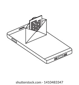 smartphone device with envelope email