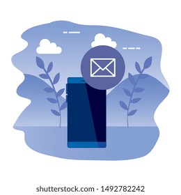 smartphone device with envelope mail
