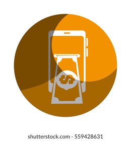 smartphone device with finance app isolated icon