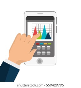 smartphone device with finance app isolated icon