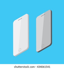 Smartphone device, Flat isometric in vector illustration format,  Touchscreen display, Modern technologies of communication. 