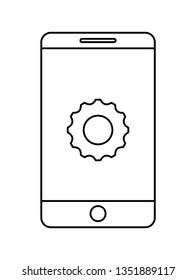 smartphone device with gear isolated icon