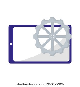 smartphone device gear on white background