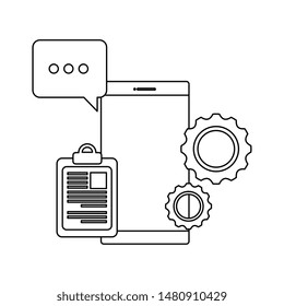 smartphone device with gears settings