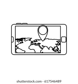 smartphone device with gps app isolated icon