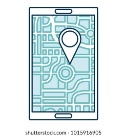 smartphone device with gps app vector illustration design
