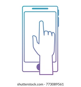 smartphone device with hand human
