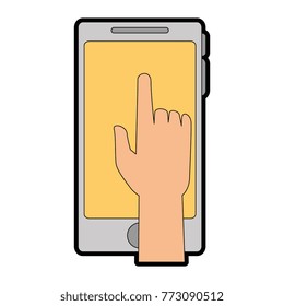 smartphone device with hand human