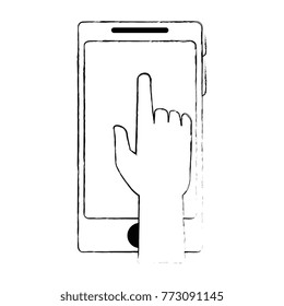 smartphone device with hand human