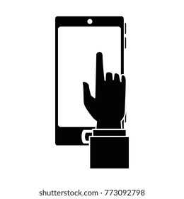smartphone device with hand human