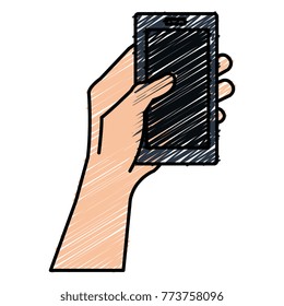 smartphone device with hand human