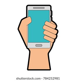 smartphone device with hand human