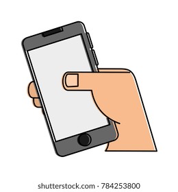smartphone device with hand human