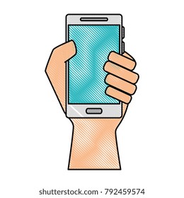 smartphone device with hand human