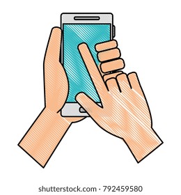 smartphone device with hand human