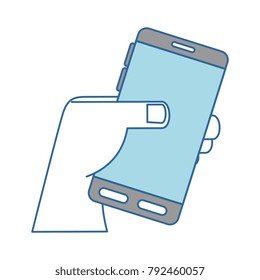 smartphone device with hand human