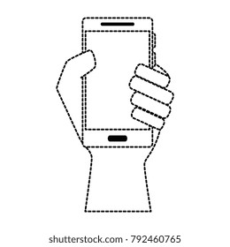 smartphone device with hand human