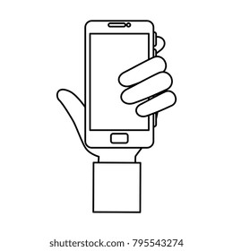 smartphone device with hand human